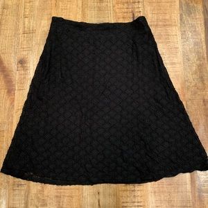 Dress Barn Black Lace detailed A-line Skirt Large Halloween Fall Witch